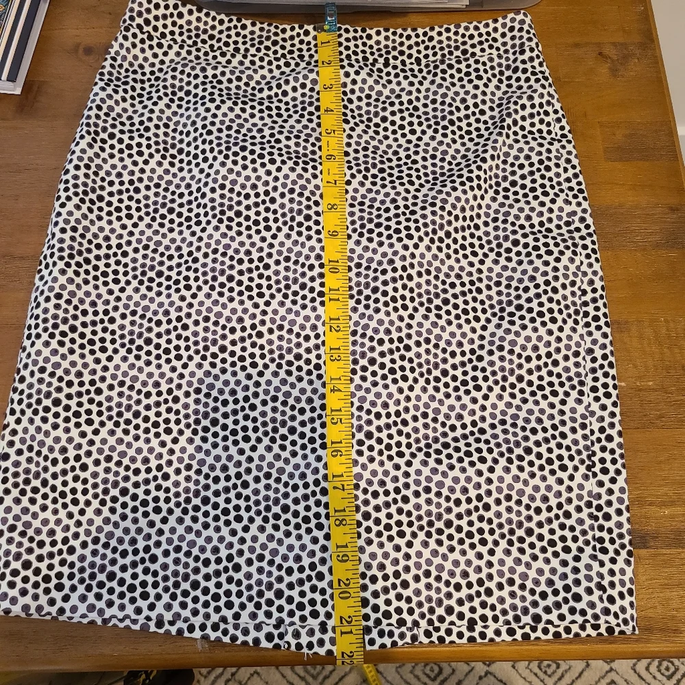 J.crew Factory The Pencil Skirt In Black And White Dot Print
